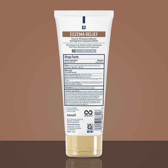Gold Bond Medicated Eczema Relief Skin Protectant Cream, 8 oz., With 2% Colloidal Oatmeal