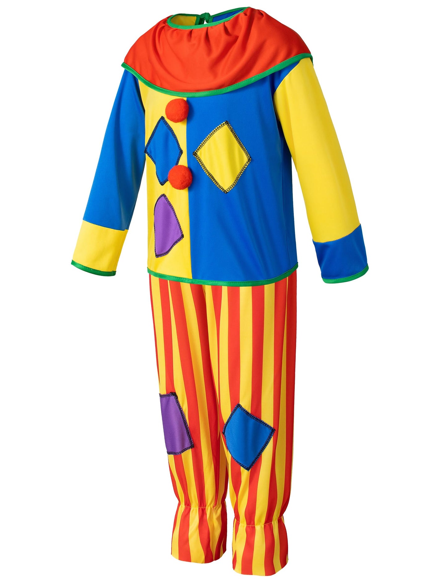 Yoroka 5Pcs Kids clown costume set Circus costume Boys and Girls Cosplay Costumes Quick Dress up for Clown(3XL)