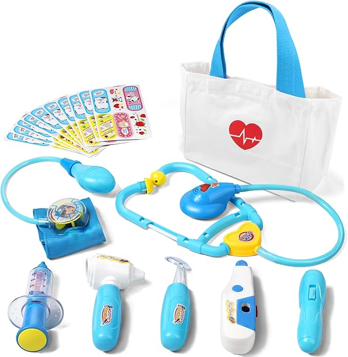 Liberry Doctor Kit for Toddlers 3-5 Years Old, 18-Piece Kids Doctor Bag Pretend Play Toys, Durable Medical Kit with Toy St...