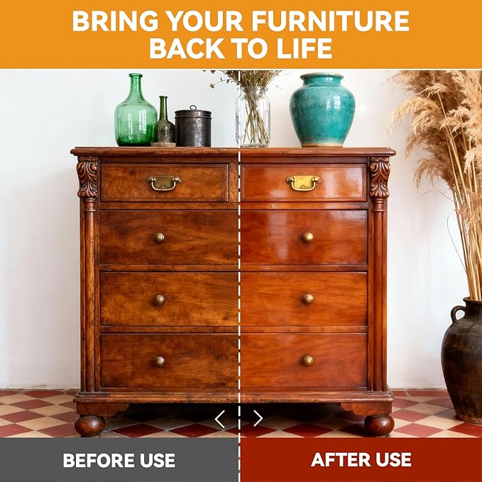 2-in-1 Wood Cleaner Furniture Polish - 2Pack Natural Orange Oil Spray Protect Wood Surface Safely, Enhanced Furniture Restorer Finish Cabinets, Tables, Antique, Floor, 32oz Total