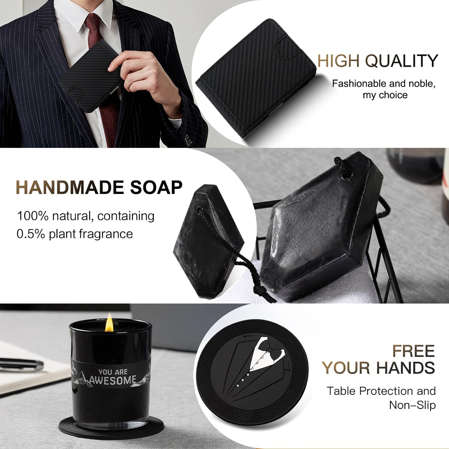 Birthday Gifts for Men Who Have Everything, 8 Pcs Premium Gift Baskets for Men,Birthday Gift Basket for Him Gifts for Dad, Boyfriend, Husband, Brother, Gift sets for Father's Day, Valentine's Day