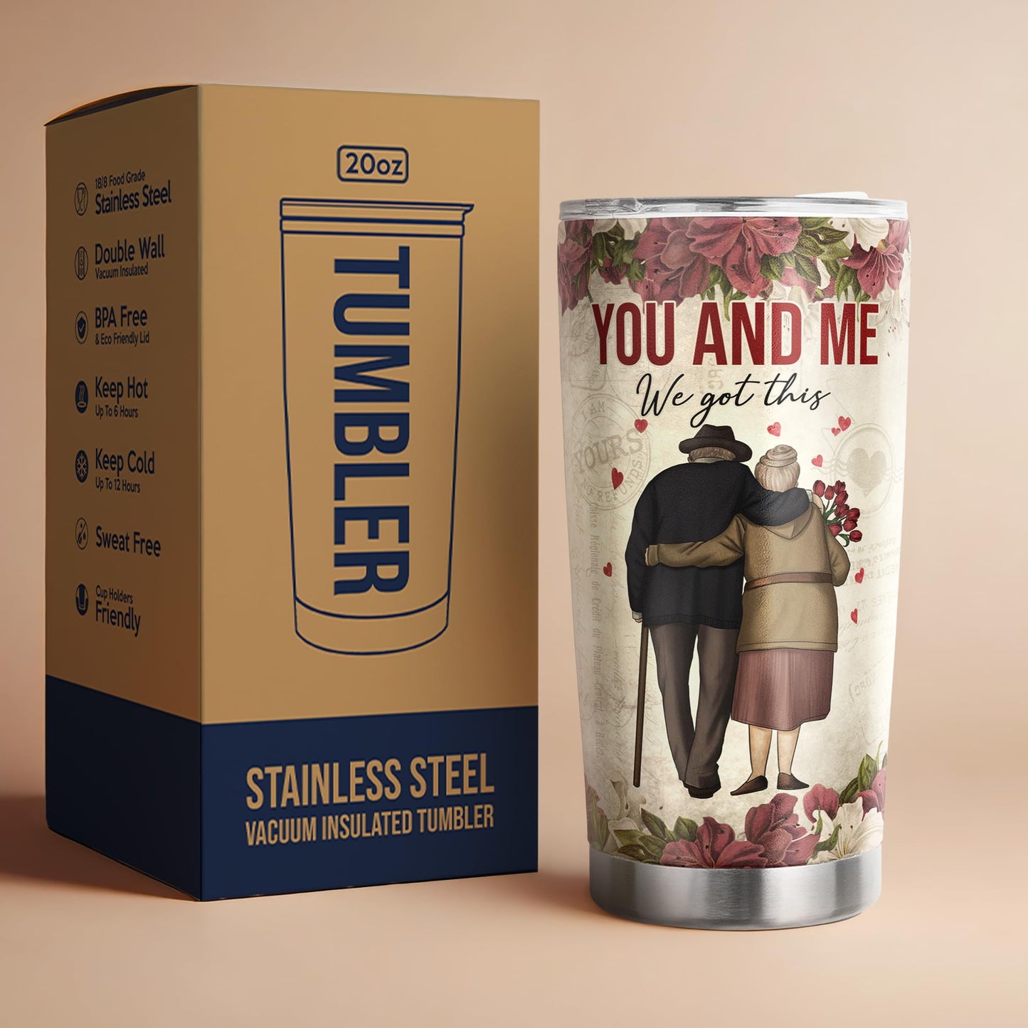 Pawzity Gifts for Wife from Husband - Wedding Anniversary, Birthday, Valentines Gift Ideas for Her - Romantic Love Presents - Coffee Drinking Cup with Lid - 20 Oz Stainless Steel Tumbler