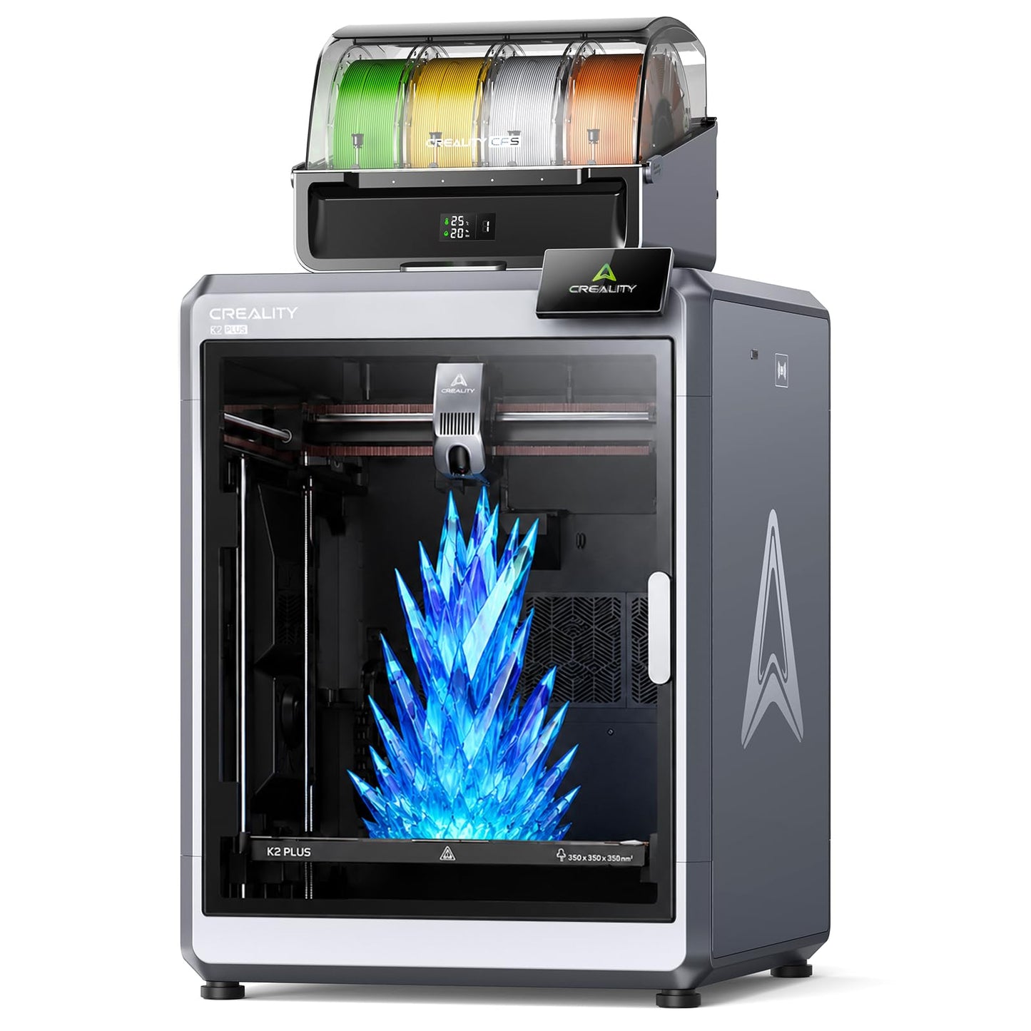 Creality 3D Printer K2 Plus Combo Multi Color 3D Printer with CFS, 16 Color Printing, 600mm/s High Speed, Auto Leveling, Dual AI Cameras, 350×350×350mm Build Volume