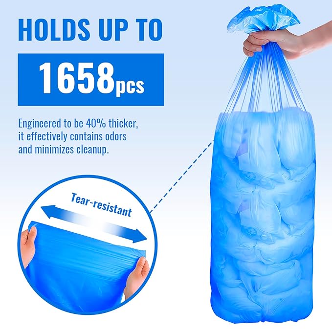 Compatible with Diaper Genie Pails Diaper Pail Refills | 3 Pack Lemon Scent Continuous Long-Roll Liner Refills | Leak-Resistant Odor-Control Disposal Bags for Baby | Easy Cut & Tie Design