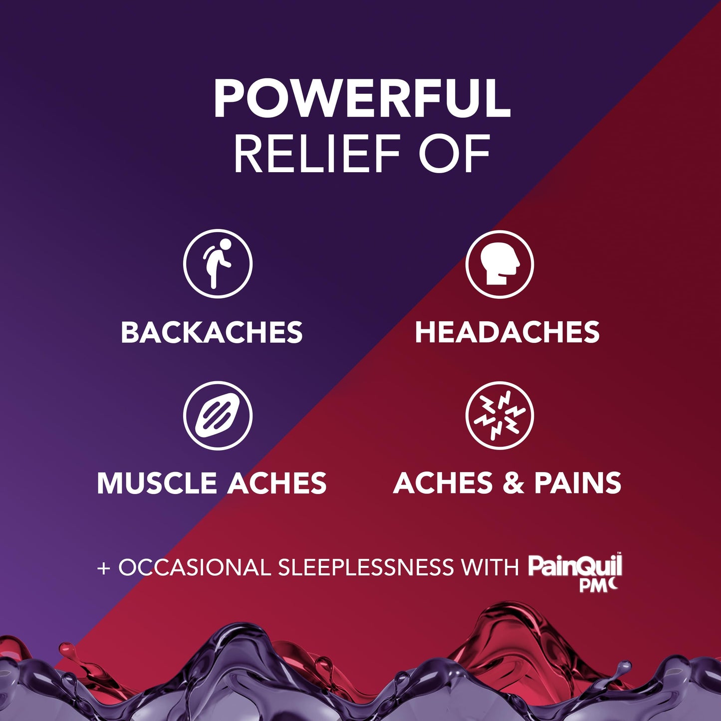 Vicks PainQuil & PainQuil PM Pain Relief Liquid, 1000mg Acetaminophen, 2x12 oz