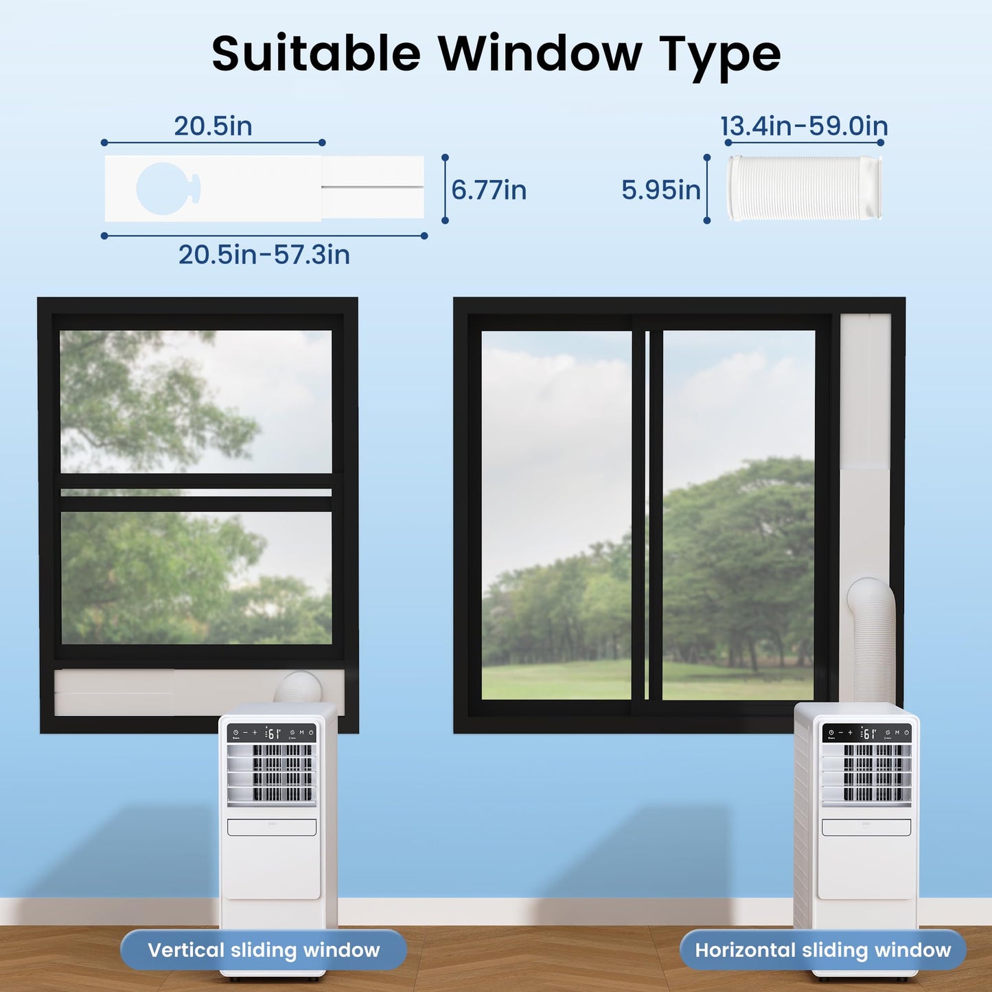 DOMANKI 12000 BTU Portable Air Conditioners for Room up to 500 sq.ft, 3-in-1 Free Standing Quiet Portable AC Unit with Fan & Dehumidifier, Remote Control, Sleep Mode/24h Timer, 4 Speed, Auto Swing