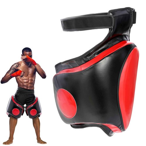 Muay Thai Thigh Pads Kickboxing Thigh Pad Leg Kick Pad for Martial Arts Coach Trainer Taekwondo Sparring Gear Thigh Body Protector (Right Thigh