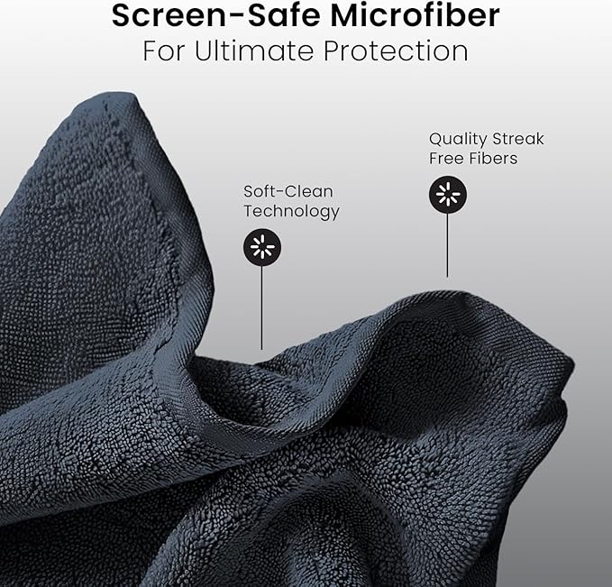 Electronic Wipes Screen Cleaner Streak-Free [2 Pack x40] Computer Screen Wipes, TV Screen Cleaner Wipes, Monitor Wipes for Smart TV, Laptop, iPhone, ipad and more - [Microfiber Cloth + 80 Wipes]