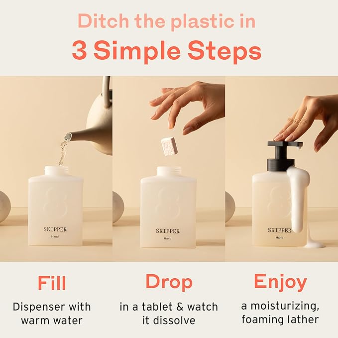 Tirtyl Skipper Foaming Hand Soap Tablet Refills - 6 Pack - 48 fl oz total (6x 8 fl oz) - Rebranded - Compostable Packaging - Variety Fragrance Pack