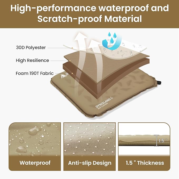 ONETIGRIS Inflatable Seat Cushion - Lightweight & Waterproof Inflatable Camping Seat Cushion Travel Cushion Stadium Seat Office Chair Car Pad