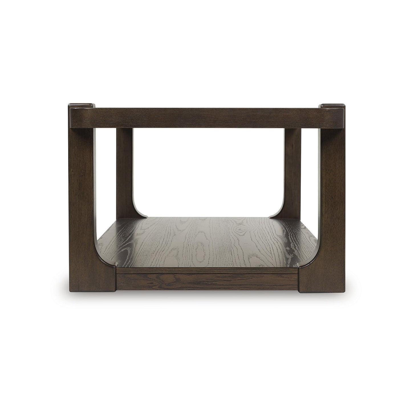 Signature Design by Ashley Breckington Contemporary Coffee Table with Lower Shelf and Casters, Dark Brown
