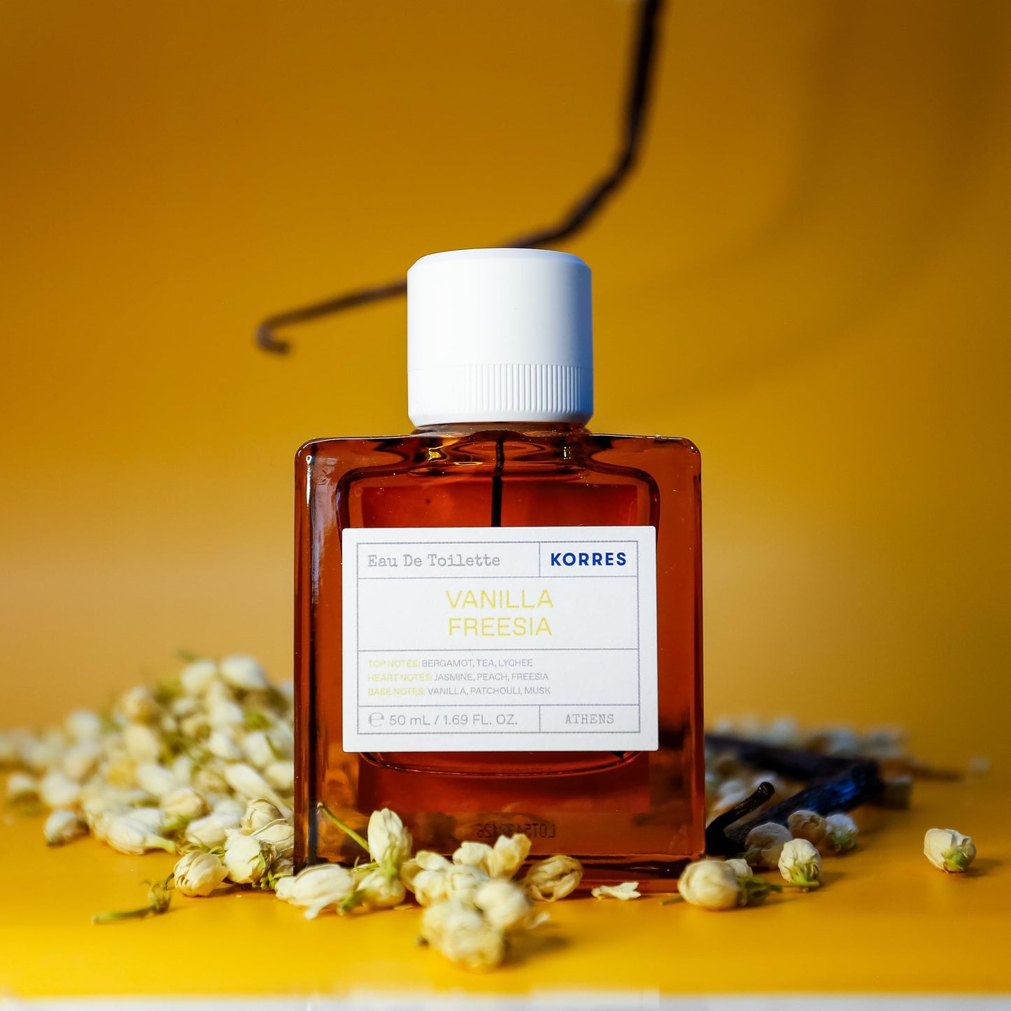 KORRES Eau De Toilette, Vanilla Freesia Fragrance Spray, Unisex Perfume With Lychee, Peach, Crisp Bergamot, Warm Vanilla And Pat