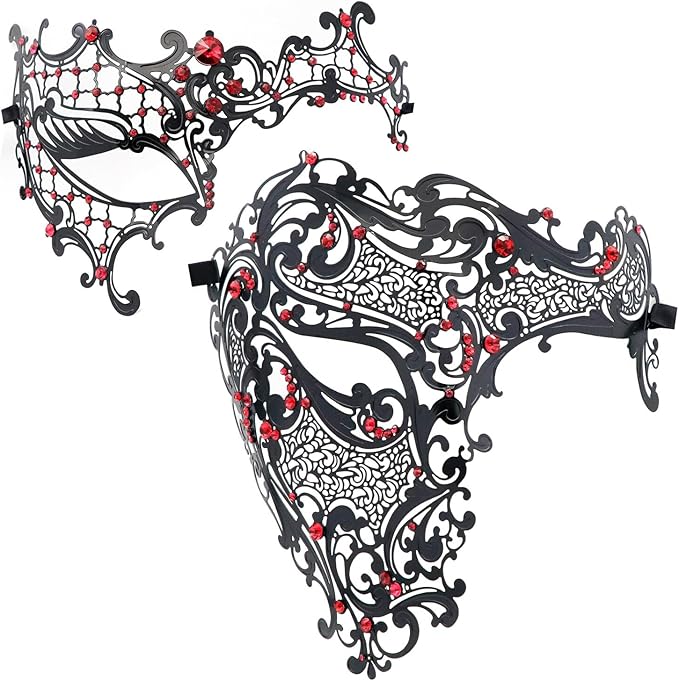Thmyo Couples Masquerade Mask Venetian Phantom Of The Opera Laser Cut Metal Mask