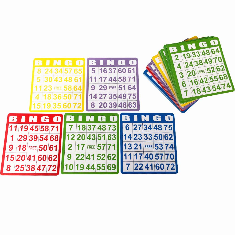 Yuanhe 100 Bingo Game Cards - Disposable Reusable Paper Sheets for Kids Party School Classroom Family Gathering Activity Casino Trip