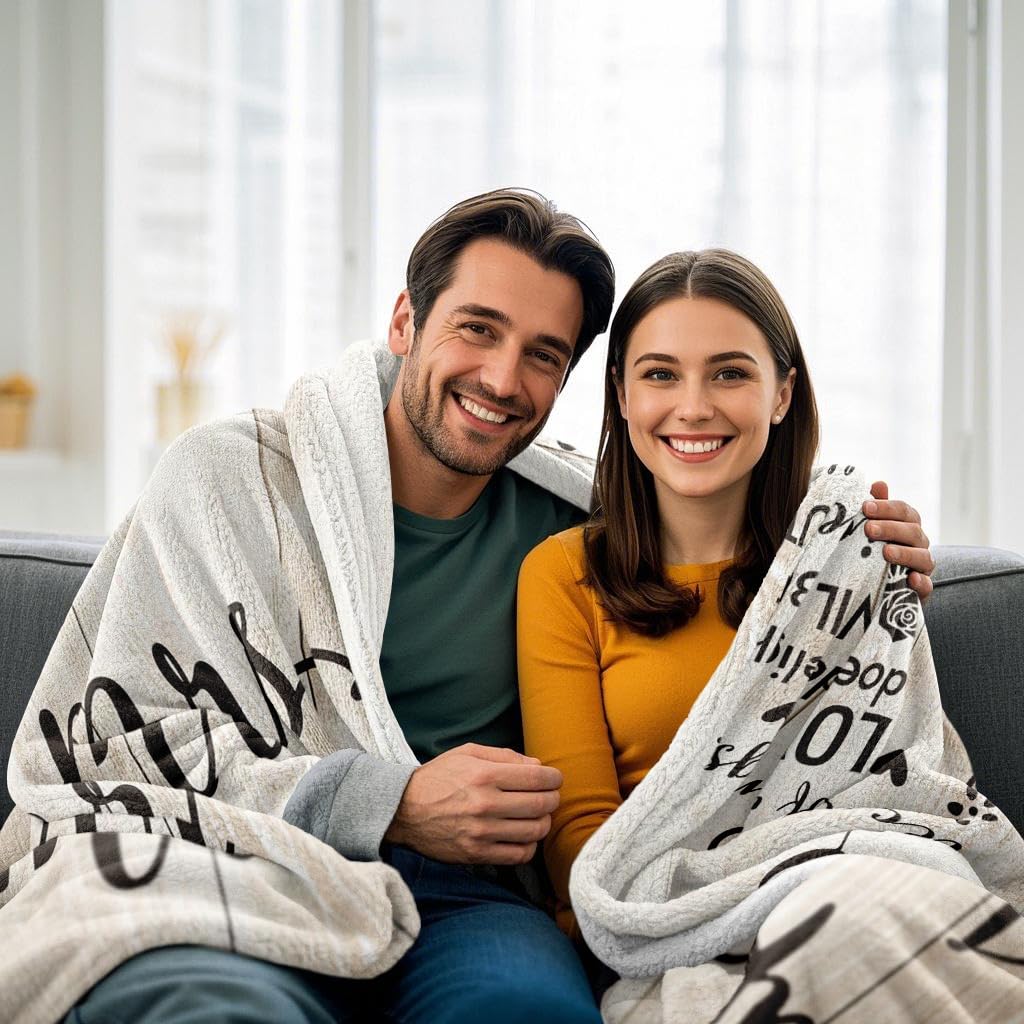 Kazdan Wedding Gifts for Couples 2025 Blanket, Bridal Shower Gifts, Engagement Gifts for Couples, Newlyweds, Bridal Shower Gifts for Bride to Be, Anniversary Mr and Mr Throw Blanket 50"x60"