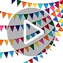 Outus 6 Sets Rainbow Pennant Banner Flags Garland Multicolor Bunting String Triangle Flags Bulk DIY Bunting Garland for Ca...