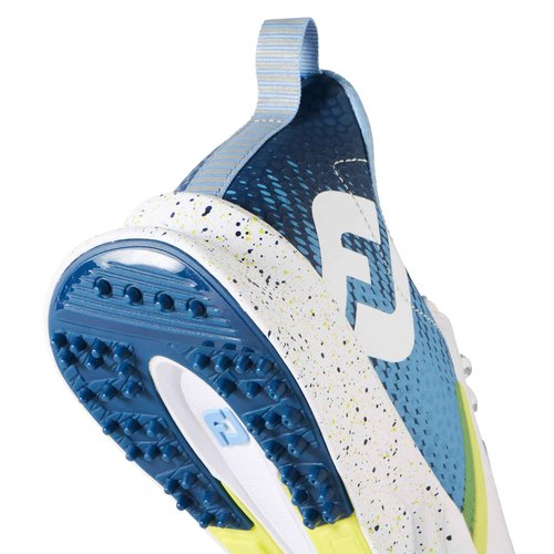 FootJoy Men's FJ Fuel Previous Season Style Golf Shoe, White/Blue/Green, 10