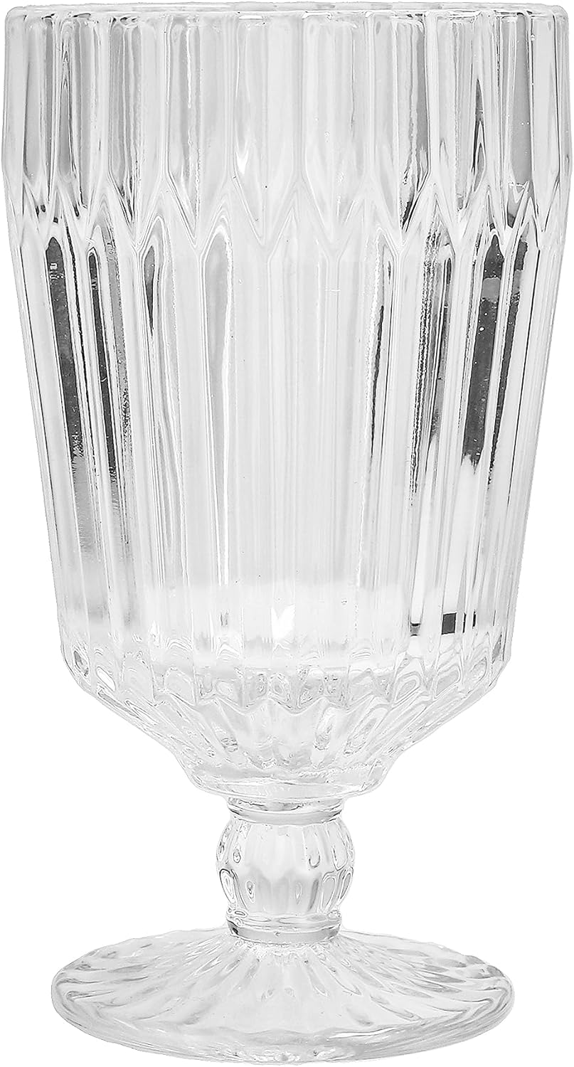 Fortessa Archie Glass Drinkware, Goblet Glass (Set of 6), 14.2 Ounce, Clear
