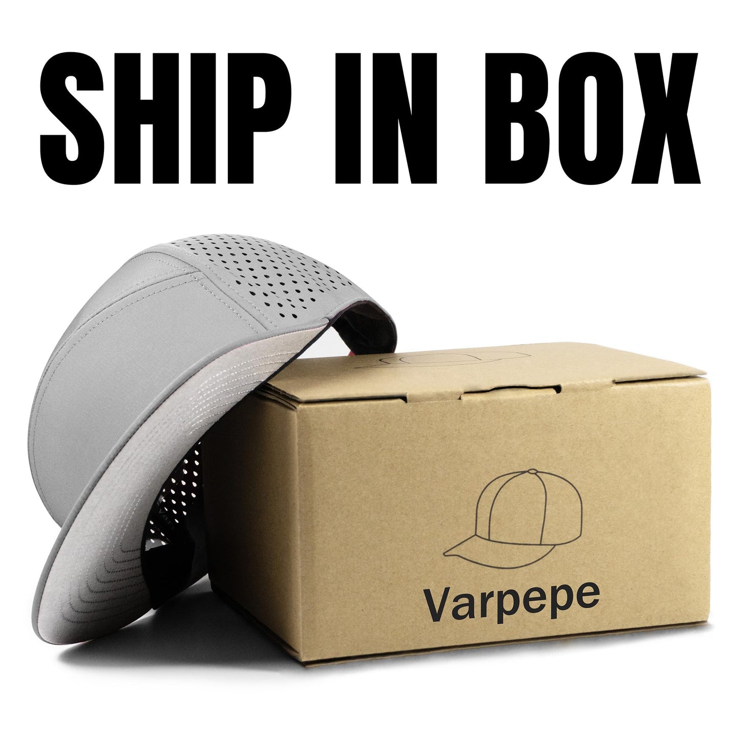 Varpepe Performance Snapback Hats for Men Women,Flat Bill Brim Cap,Golf,Running,Workout