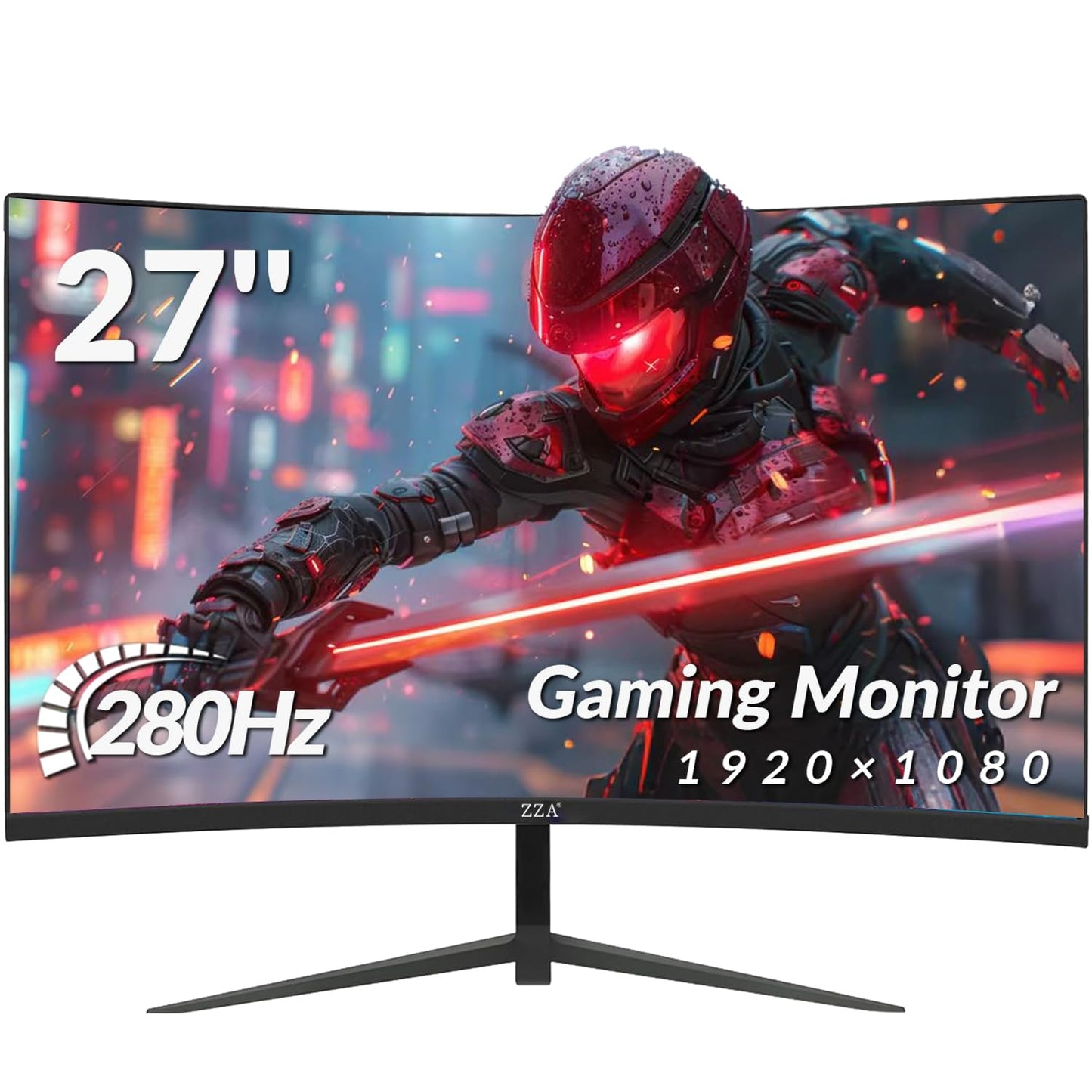 ZZA 27" FHD Curved Gaming Monitor, 280Hz, 1ms, Eye-Care, Wall Mountable, Model Z27H