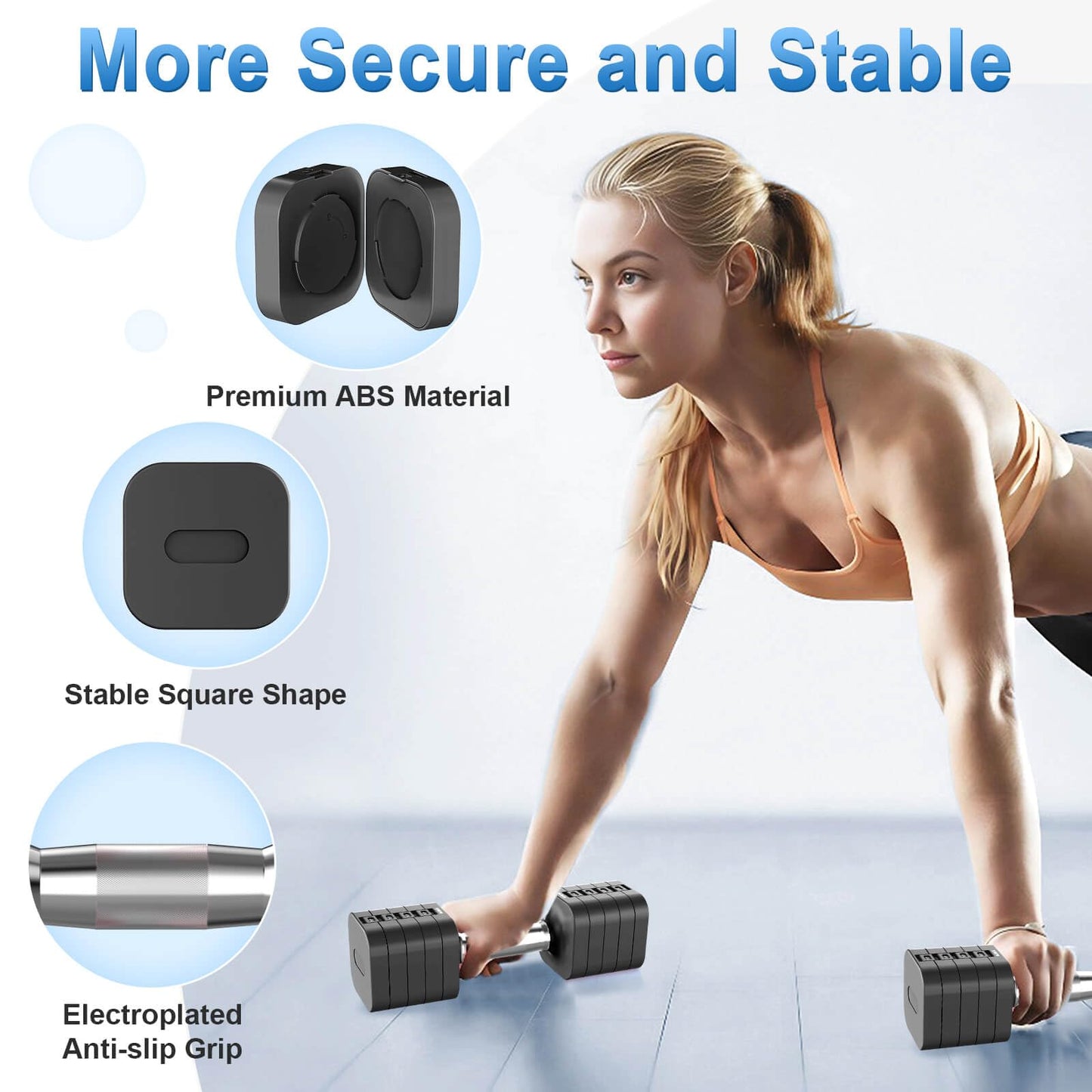 Hezeyferg 30.8LB Adjustable Dumbbell Set, Each Adjustable Weight Dumbbell with 6 Levels 4.4/6.6/8.8/11/13.2/15.4lb, Hand Weights Set for Men/Women Home Gym Exercise Workout (Black)