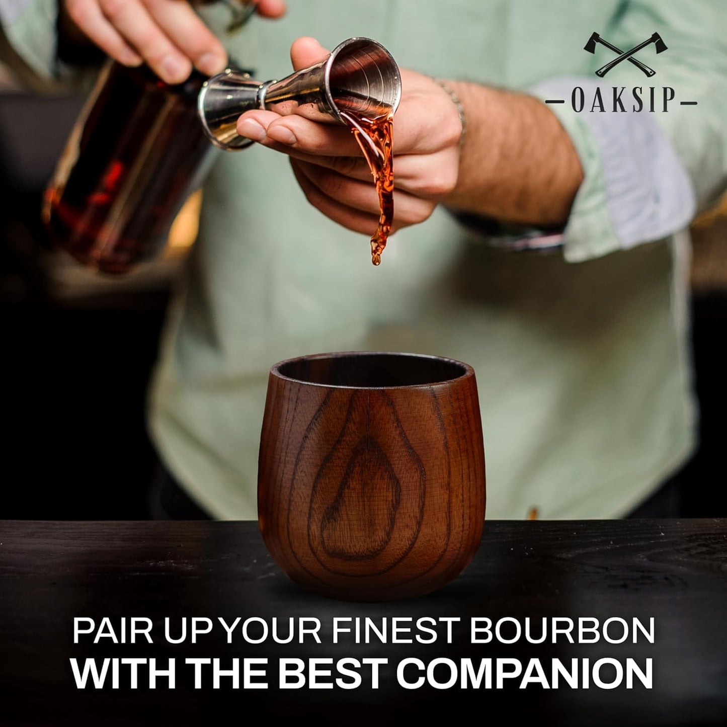 The Original Charred Wooden Bourbon Drinking Glass Bourbon Gifts for Men | Whiskey Glasses For Dad | Great Whiskey Gifts for Men Who Have Everything | Perfect Presents For Boyfriend or Dad (2 Pack)