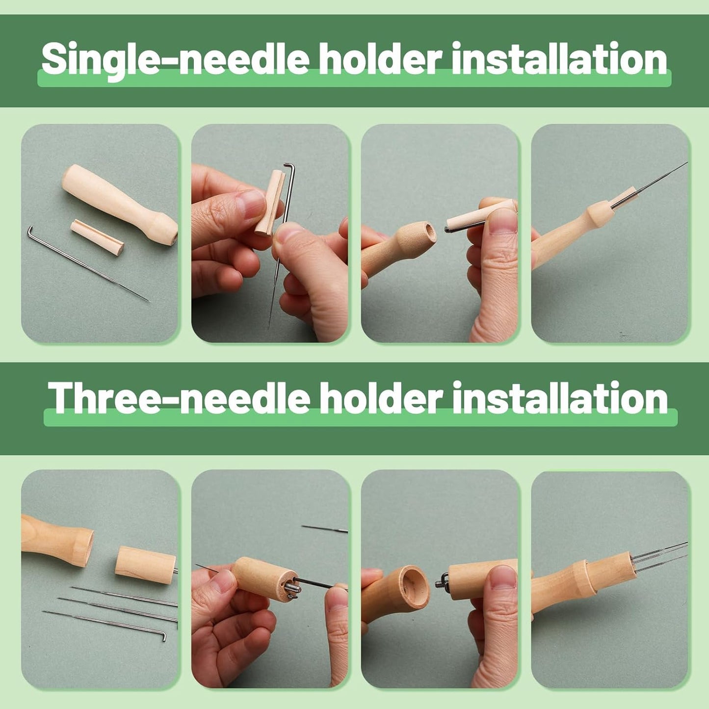 Yizzvb Wool Felting Needles, 4 Sizes Felting Needles with Needle Bottle Felting Tool Holders, Complete Needle Felting Tools Kit Needle Felting Supplies for Beginner Professional