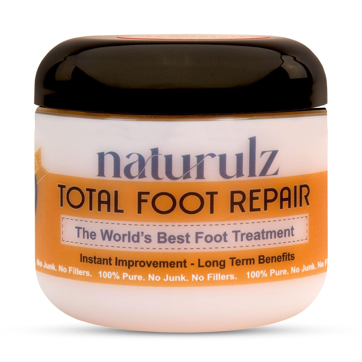 Naturulz Total Foot Repair 4oz - No Junk Foot Cream for Dry, Rough Skin & Cracked Heels, Lightweight & Compact Moisturizer for F