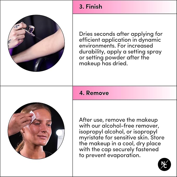 Narrative Cosmetics Flesh Tone Alcohol Airbrush Paints - 2 fl oz, Skin Safe, Quick Dry, Waterproof, Sweatproof, Transferproof Liquid Makeup for Tattoo Cover-Up, Bodypainting, FX Makeup - Deep Blush