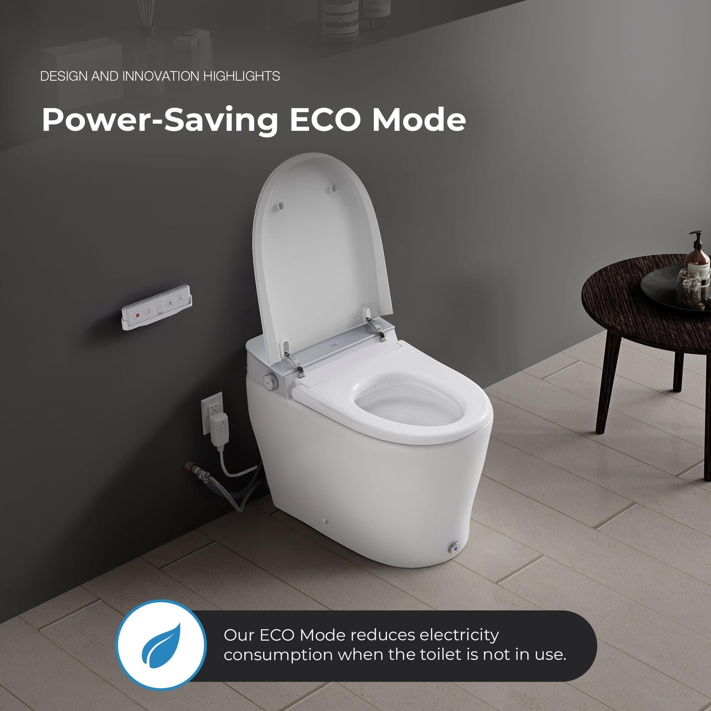 OVE Decors Clarke Dual-Flush Hands-Free Smart Bidet Toilet with Built-in Tank