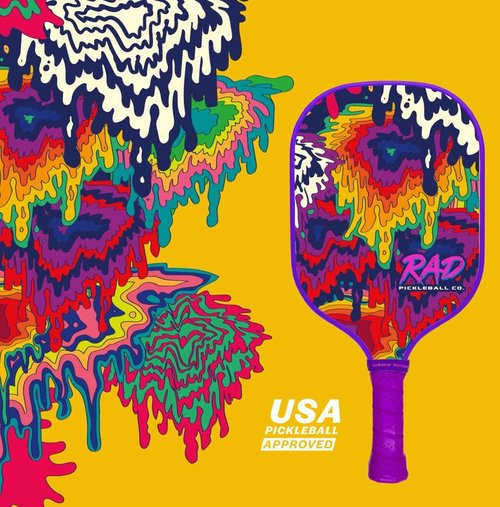 RAD Pickleball Paddle – USAPA Approved Pickleball Racket – Fiberglass Surface with Spin Grit Tech – Carbon Fiber Pickleball Paddle for Power & Control – Indoor & Outdoor (Double Dip)