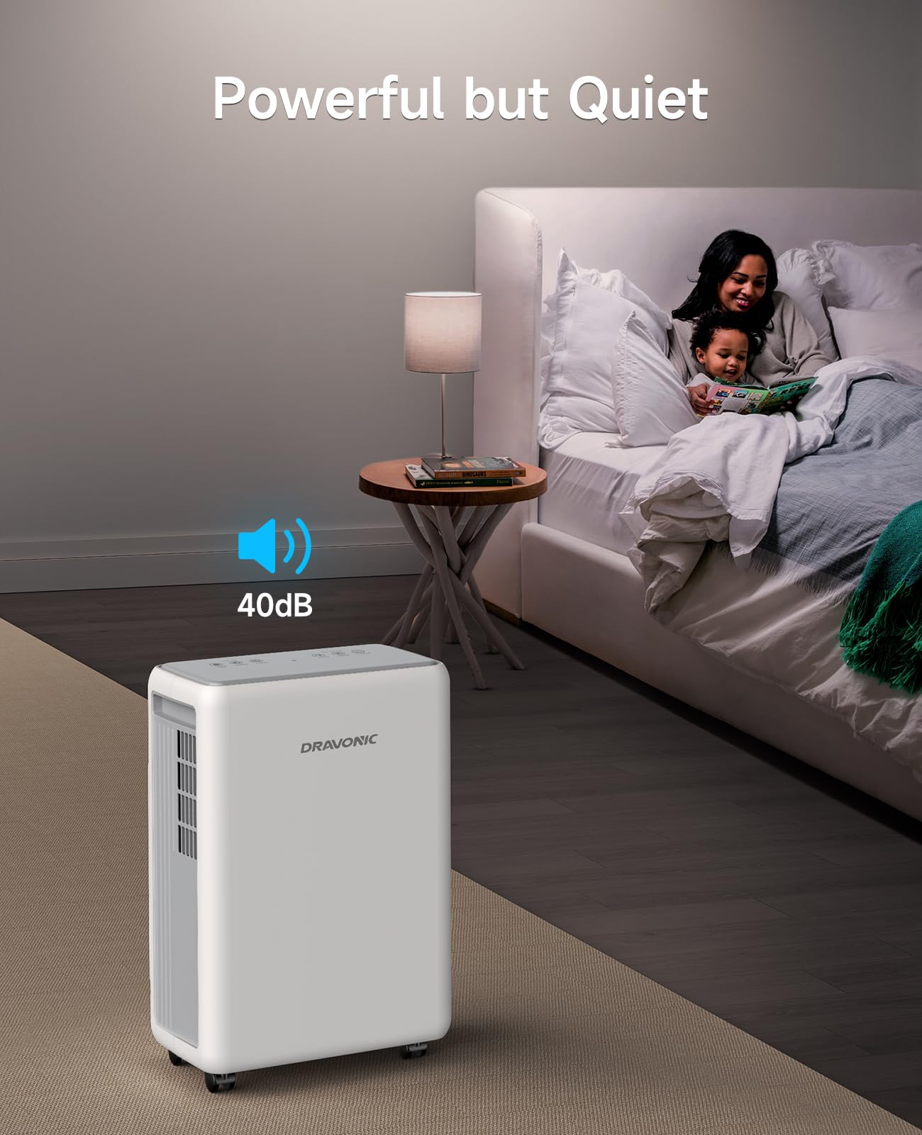 Dravonic 30 Pints Dehumidifier for Basement, 2000 Sq.Ft Dehumidifiers for Home with 3.3ft Continuous Drain Hose, 3 Modes Dehumidifier for Bathroom, Real-Time Humidity Display & Smart Control