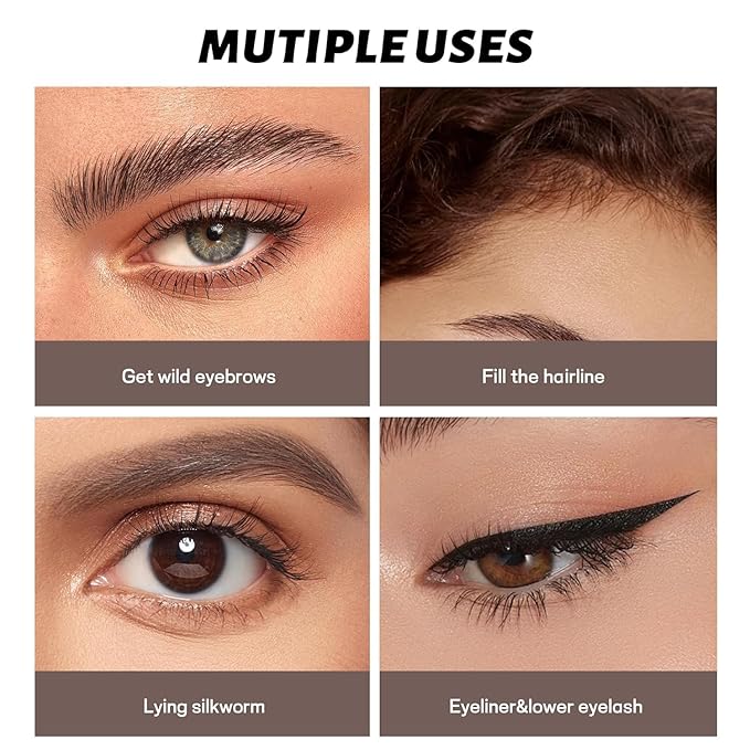 2 Pack Eyebrow Pen, Waterproof Microblading Eyebrow Pencil, 4 Tip Precise Eye Brow Makeup Pen for Women to Effortlessly Create Hair Like Natural Brows, Non Dry Out and Last All Day (Light Brown)