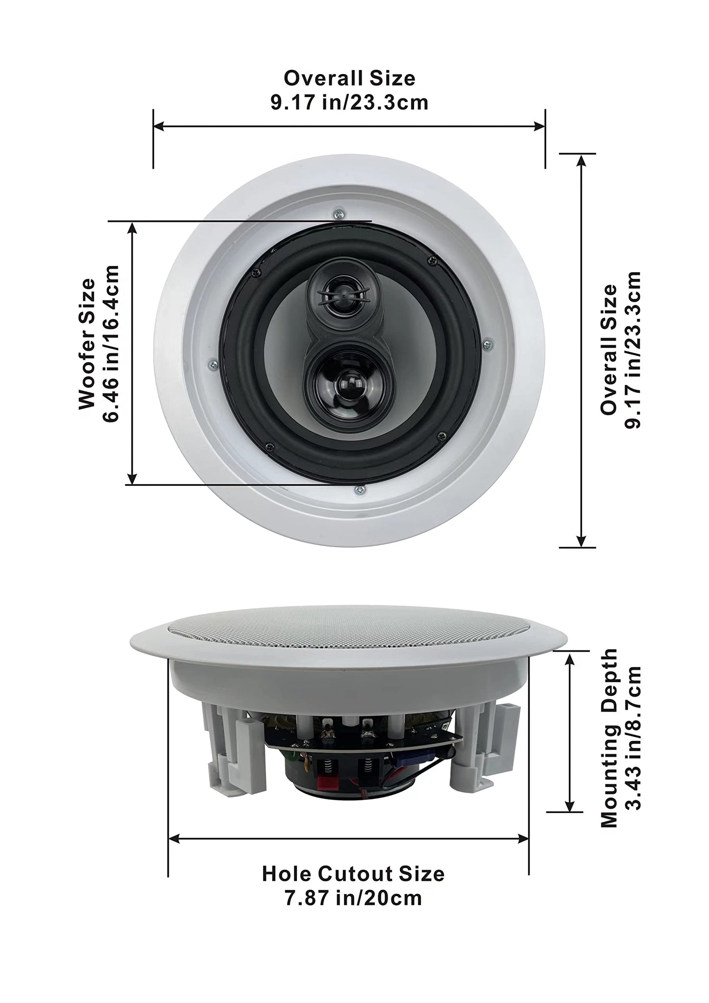 Acoustic Audio CS-IC63 in Ceiling 6.5" Home Theater 5 Speaker Set 3 Way 1500 Watt CS-IC63-5S