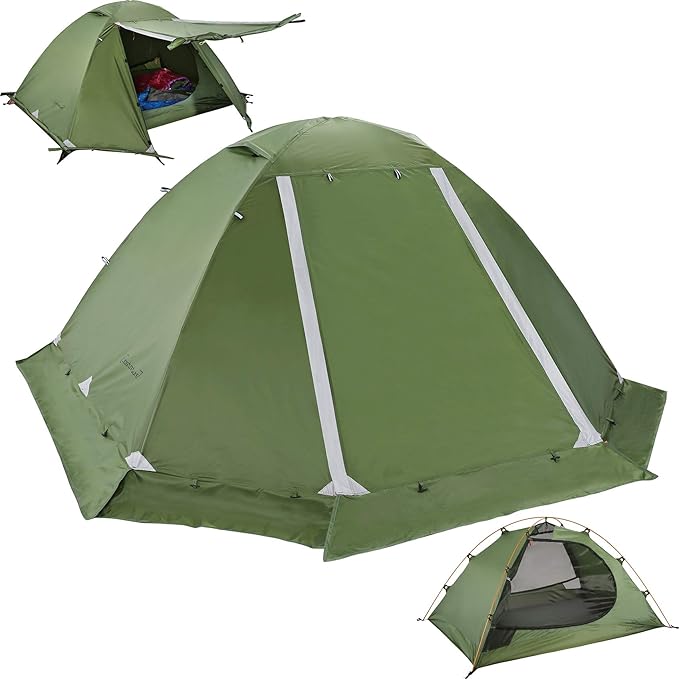Clostnature Lightweight Backpacking Tent - 1/2 Person 4 Season Ultralight Waterproof Camping Tent, Large Size Easy Setup T...