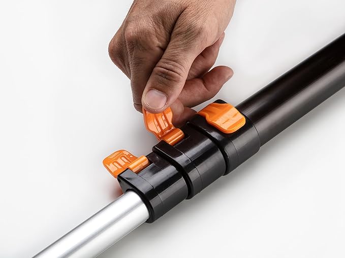5-24 ft Long Telescoping Extension Pole // Multi-Purpose Extendable Pole with Universal Twist-on Metal Tip // Lightweight and Sturdy // Best Telescopic Pole for Painting, Dusting and Window Cleaning