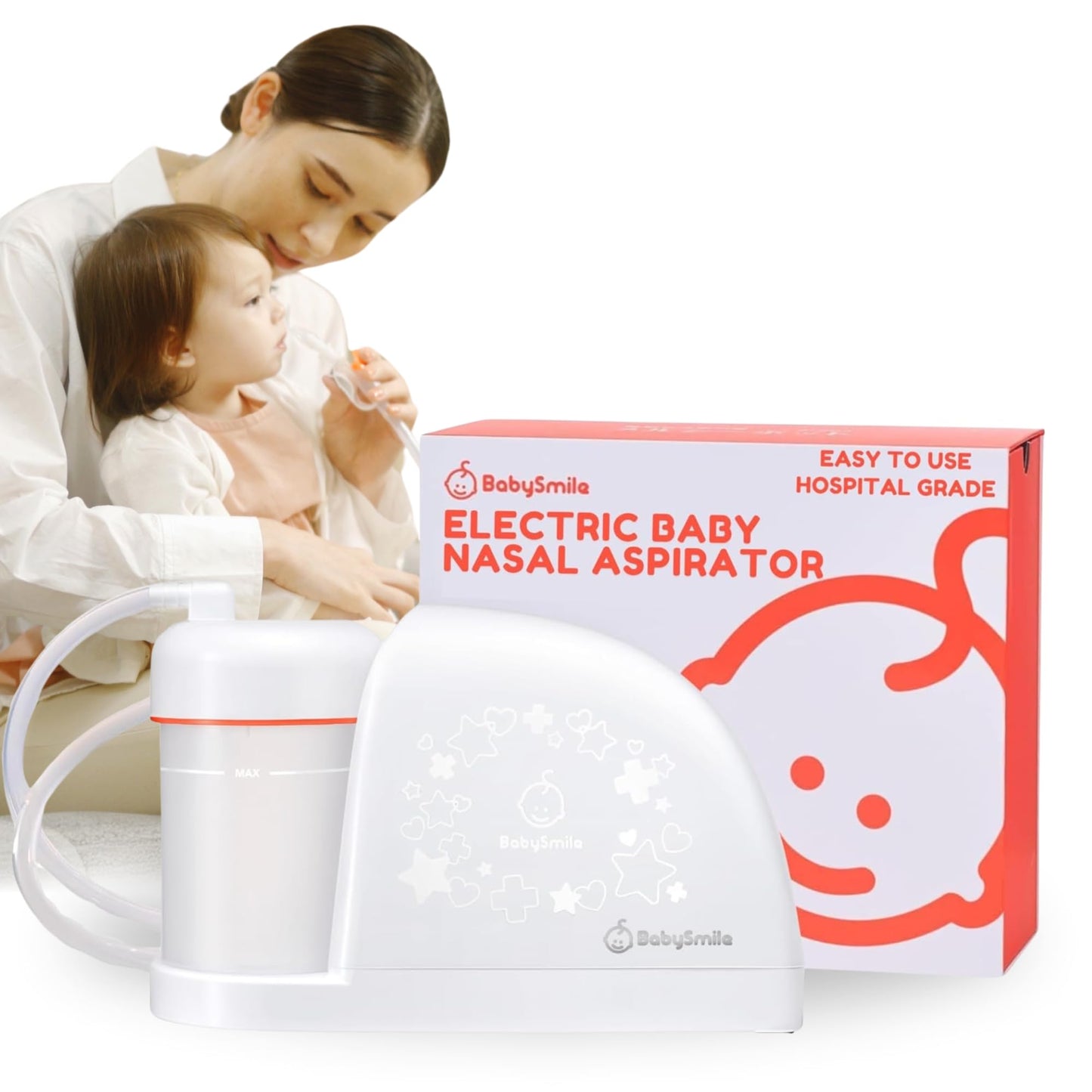 BabySmile – Baby Nasal Aspirator for S-303 & S-504 Models | BPA-Free Electric Nose Cleaner for Mucus, Snot & Boogers | Simple Controls & Easy-to-Clean Parts | Infant & Toddler Nose Care