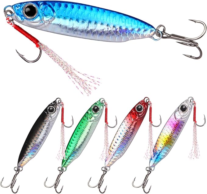 Tripquips Saltwater Jigs Fishing Lures with Ultra-Sharp Hooks, Saltwater Spoon Lure for Tuna Salmon Grouper, Sea Fishing J...