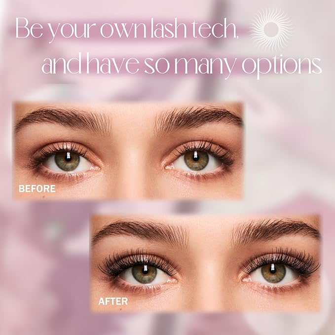 FADLASH Lash Clusters Kit 10-16mm Eyelash Cluster Lashes with Lash Bond and Seal Lash Tweezers DIY Lash Extension Kit (J03-07D-10-16 Kit)