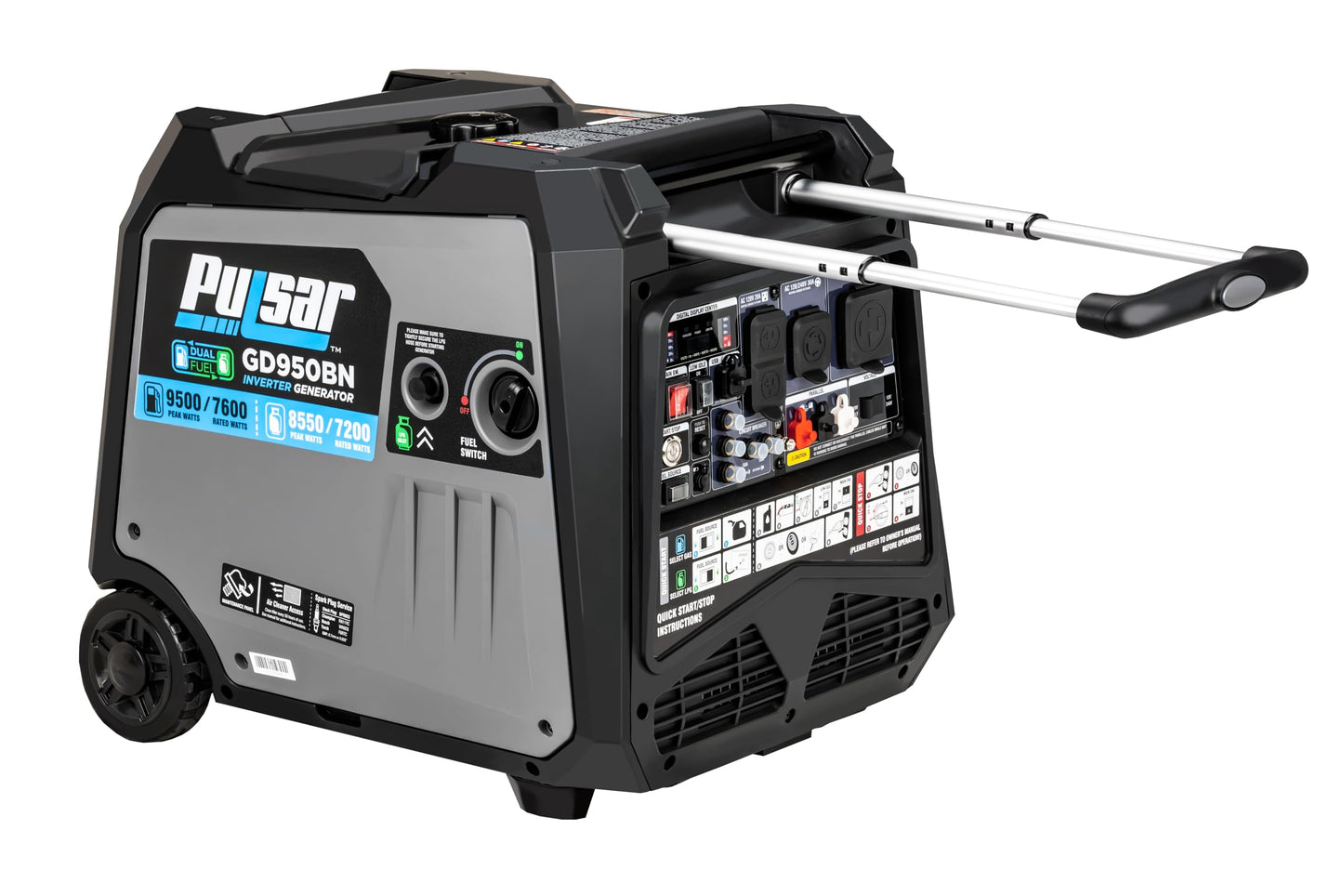 Pulsar 9500W Dual Fuel Portable Inverter Generator For Residential And Camping Use Gd950Bn
