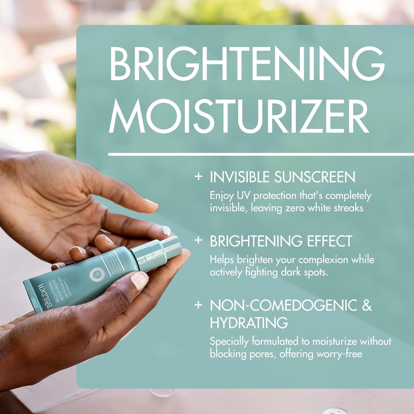 BOLDEN SPF 30 Brightening Face Moisturizer with Vitamin C | Broad Spectrum UVA/UVB Sunscreen | Applies Clear without Chalky Resi