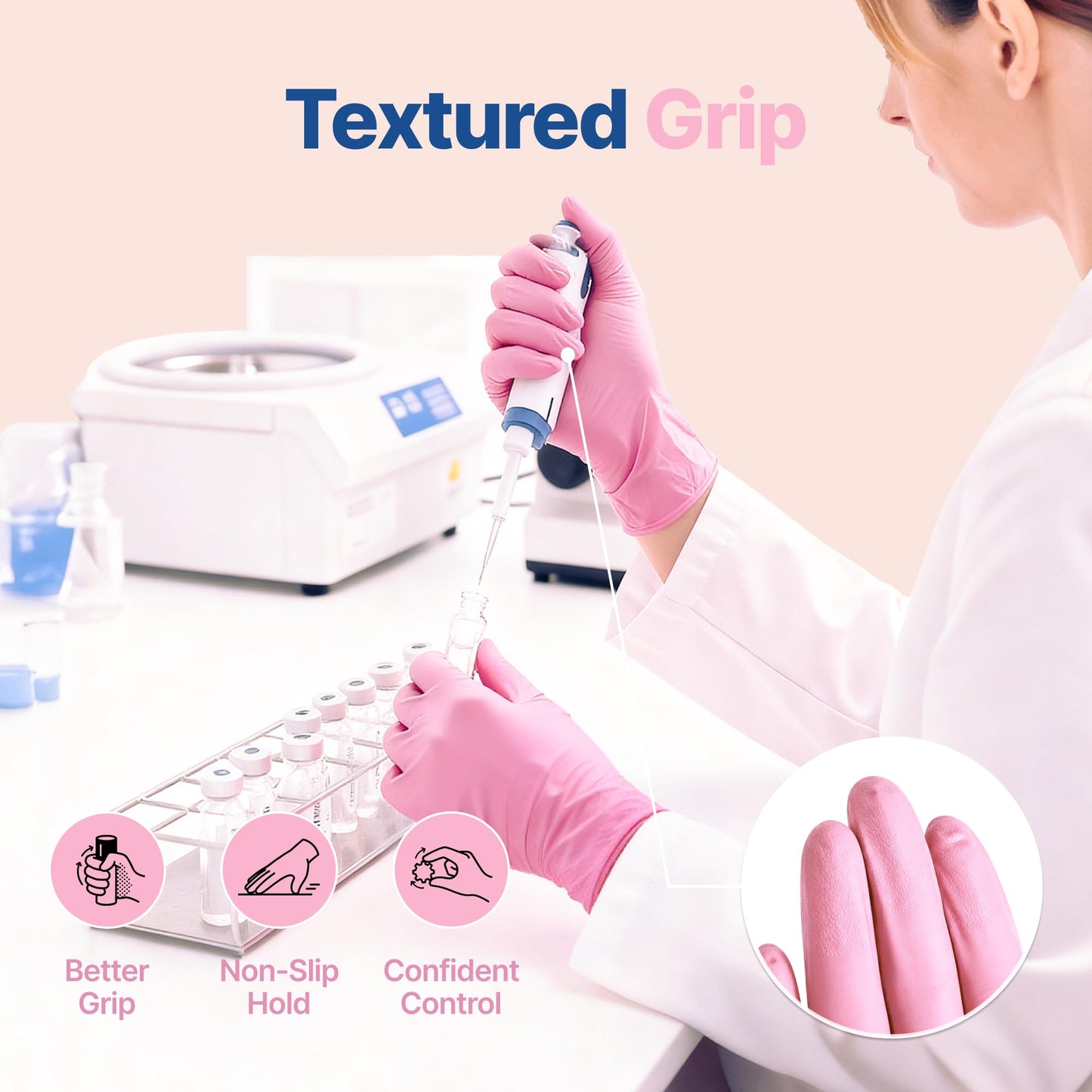 Schneider Nitrile Exam Gloves, 4-mil Medical Gloves Disposable Latex Free, Powder Free, Food Safe Glove for Cooking, Cleaning, Examination, Cherry Blossom, XL, 100-ct Box