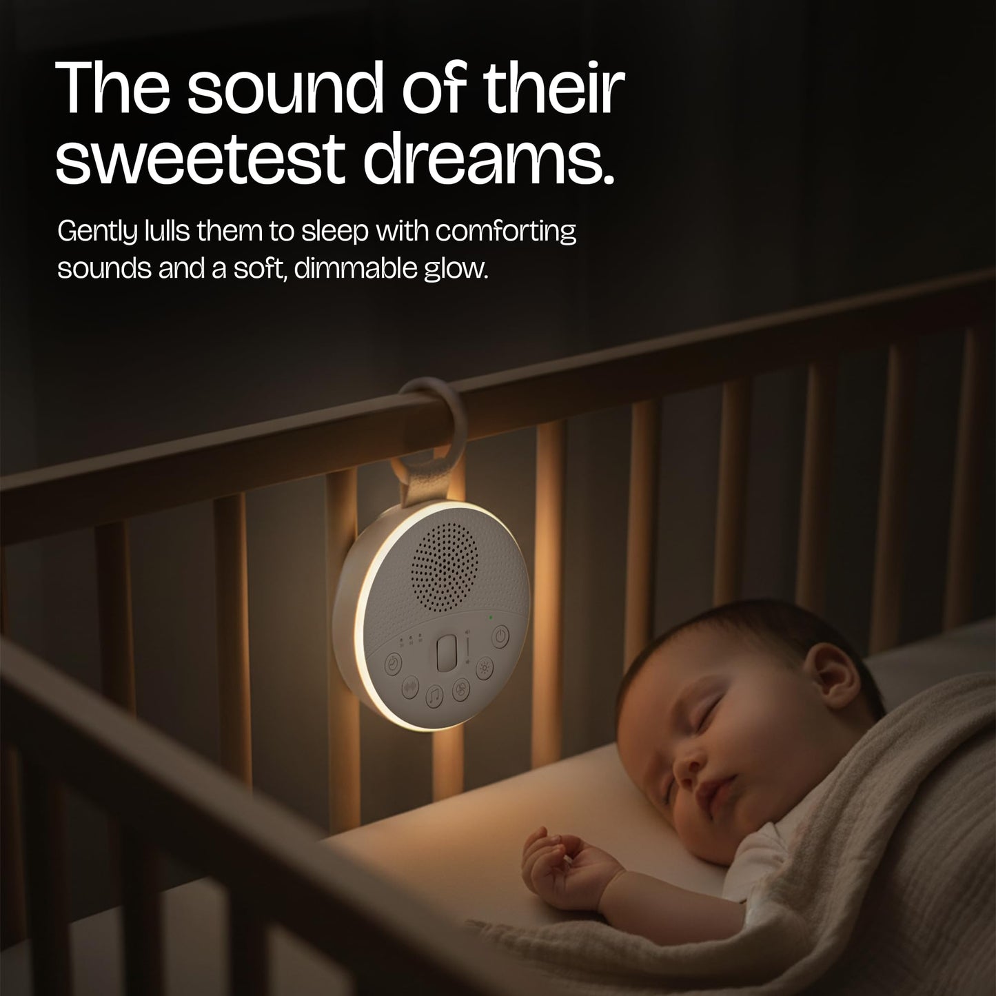 White Noise Machine for Baby & Adults with 21 Relaxing Sounds & Adjustable Night Light, Rechargeable & Portable Sleep Aid for Home & Travel