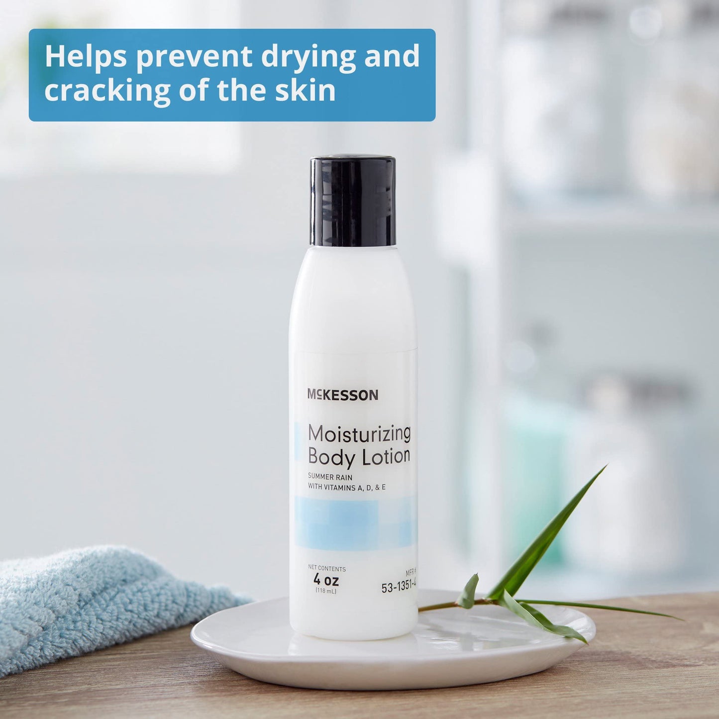 McKesson Moisturizing Body Lotion with Vitamins A, D, E, Summer Rain Scent, 4 oz, 1 Count