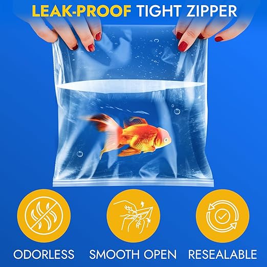 20" x 30" Extra Large Zip Seal Lock Bags, 6 Mil (Pack of 15) – Heavy-Duty Reclosable Plastic Bags – Clear, Resealable, Waterproof – For Storing and Organizing Clothes, Jewelry, and Travel