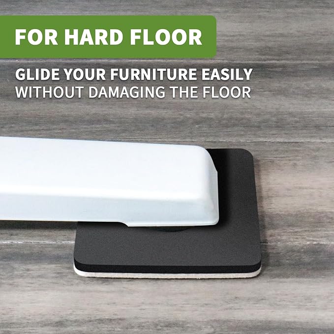 COVERCORNER Furniture Sliders for Hardwood Floors 8 PCS - 5 inch Square Sliders for Moving Furniture – Felt Furniture Pads for Hardwood Floors