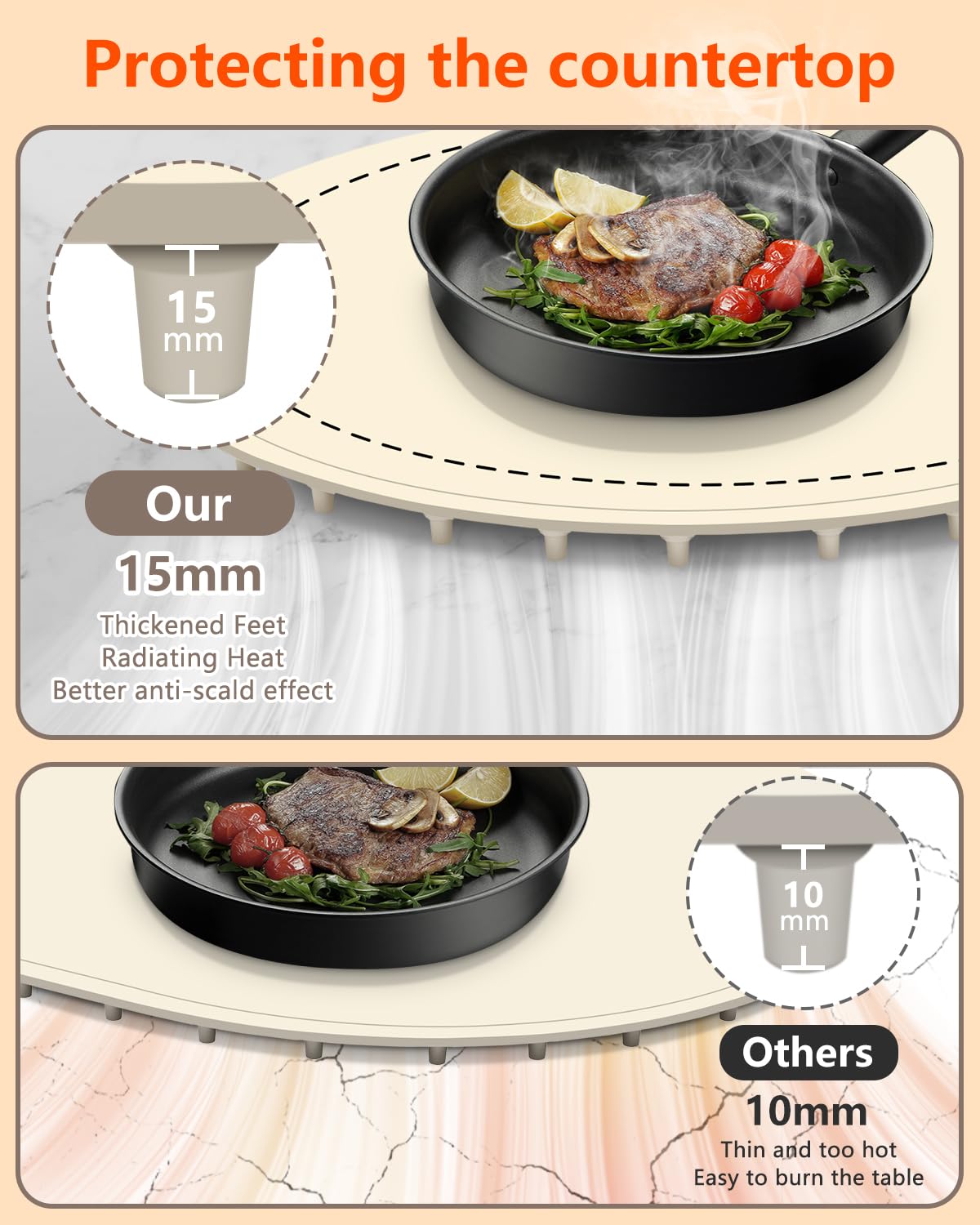 seenlast Warming Mat for Food with Adjustable Temperature Timer,10S Fast Heating Silicone Food Warmers for Parties Buffet and Home Daily,Food Warming Mat with Insulating Pad Raised Feet Protects Table