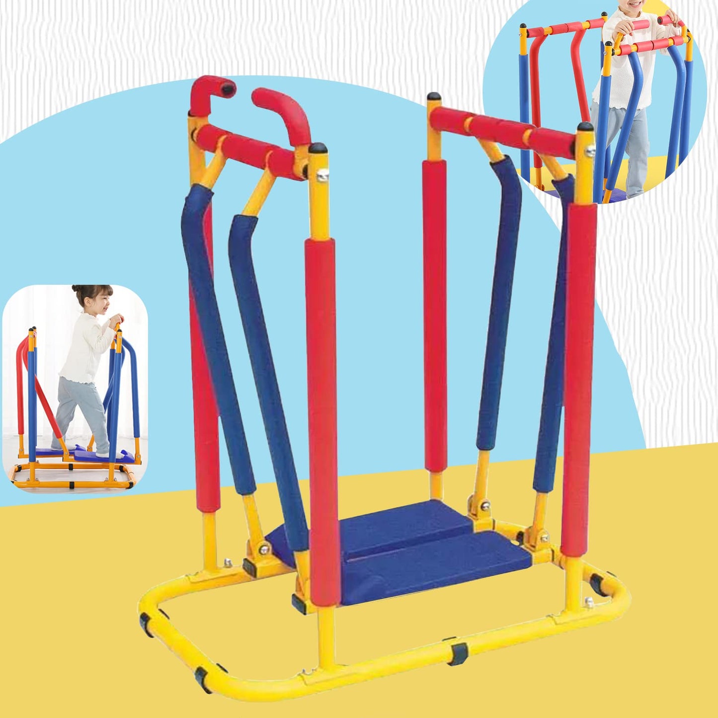 QBDGXFC Children's Treadmill for Kids Fitness Exercise, Kids' Adjustable Fun Exercise Toy, Indoor Outdoor Fitness Equipment, Fitness Exercise Equipment for Kids