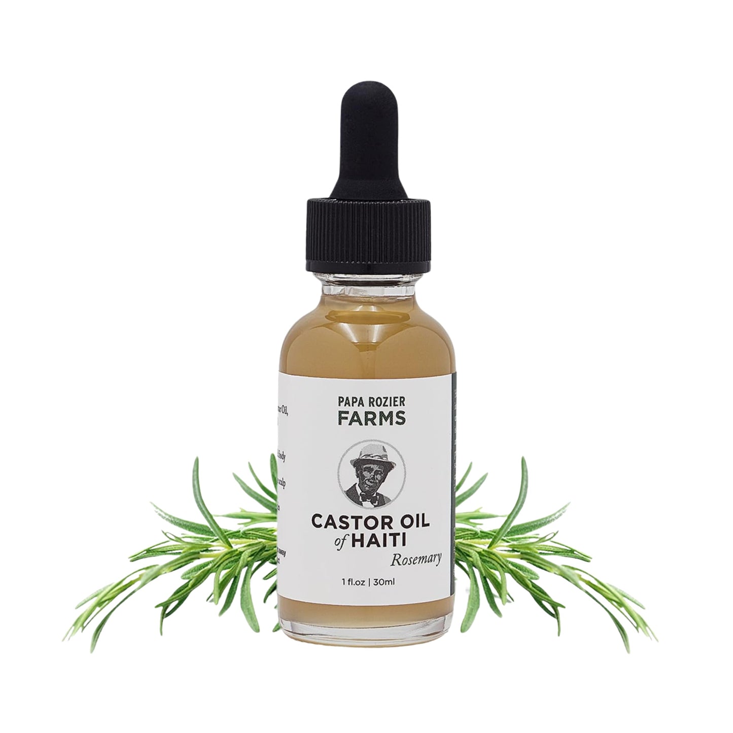 Papa Rozier Farms Rosemary Pure Organic Castor Oil of Haiti - Cold Pressed - Hexane Free - Hair Growth Treatment - Hair Growth f