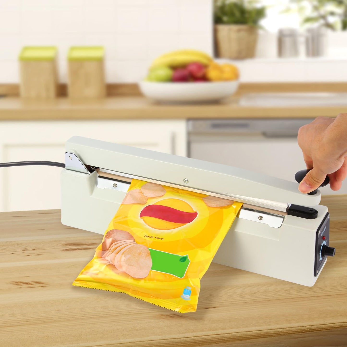 SYAMZZMS Commercial Impulse Sealer 12 Inch – Manual Heat Sealing Machine with 3mm Strip, Aluminum Body for Plastic Packaging – Ideal for Small Business & Kitchen Use